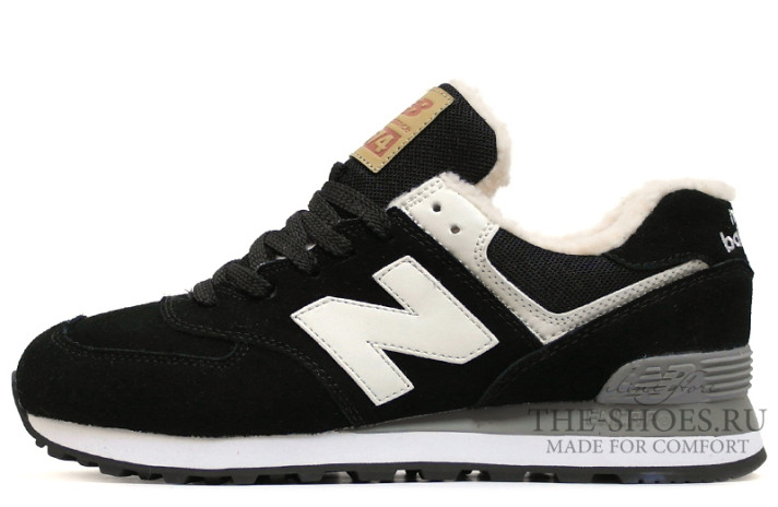 Кроссовки New Balance 574 winter black obsidian  черные