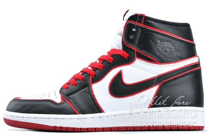 Кроссовки Nike Air Jordan 1 High Bloodline 555088-062 черные, кожаные