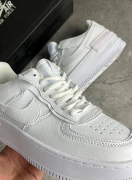 Кроссовки Nike Air Force 1 Low Shadow Triple White живое фото 3